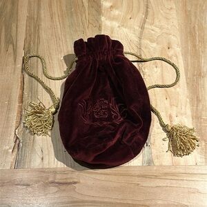 Elegant Burgundy Velvet Drawstring Bag